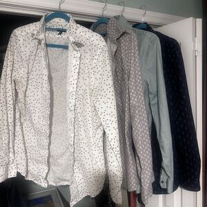 BUNDLE: 4 Express Men's Button-Up Shirts | Medium Tall Slim